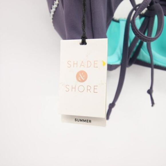 NWT Shade & Shore Bikini Top Purple Gray Racerback Swimsuit Underwire Size 36B - Picture 4 of 5